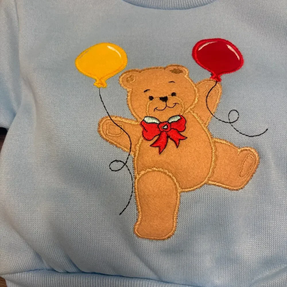 NWT Vintage Super Baby Teddy Bear Sweatshirt Set 12M